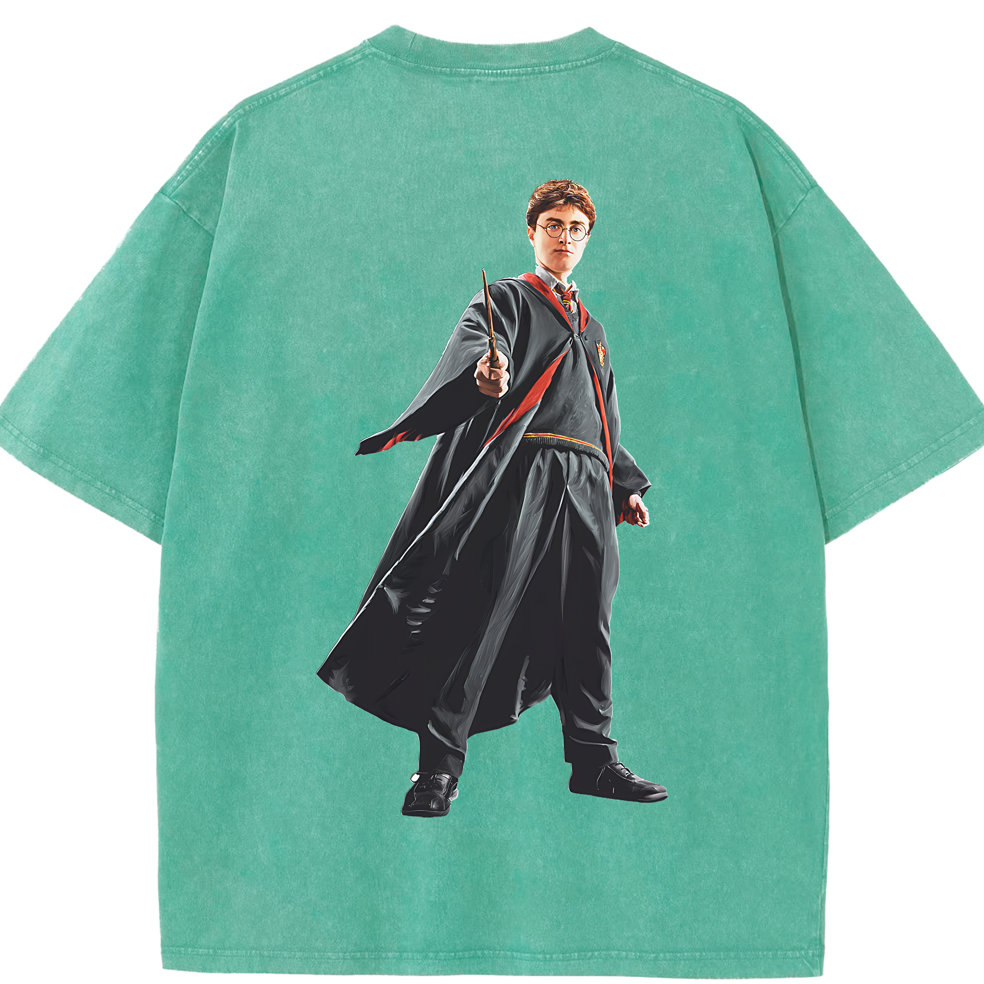 （画像用） Harry Potter ハリー・ポッターシリーズ 綿100% ヴィンテージ風 半袖Tシャツ（背面プリント）